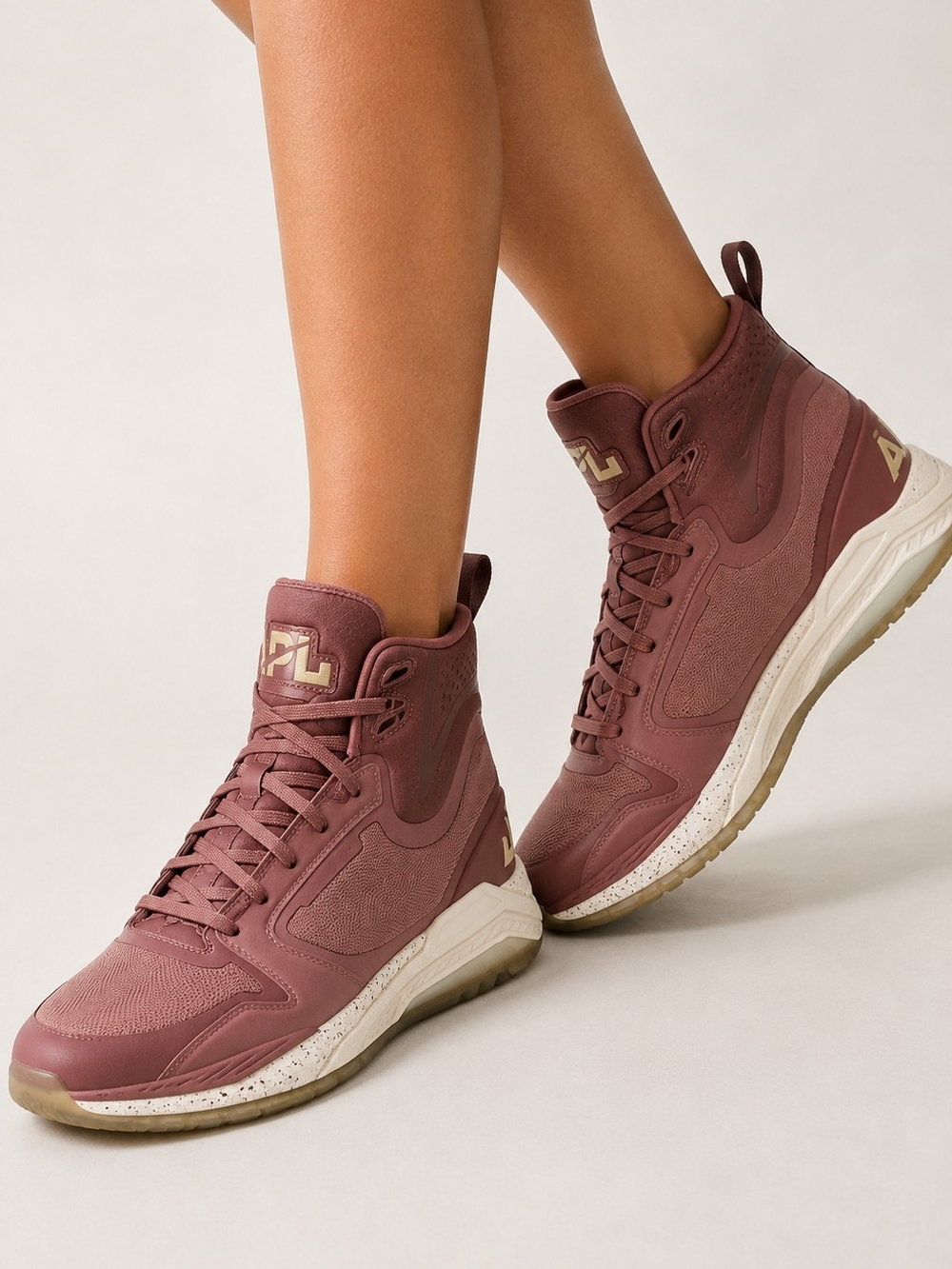 APL TechLoom Dusty Pink High-Top Sneakers for Women